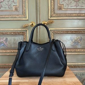 Kate Spade Dumpling large leather satchel crossbody black NWT Authentic